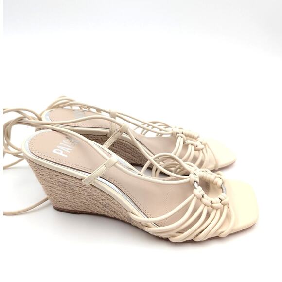PAIGE Sierra Leather Ring Espadrilles Wedge Sandal Women's Bone Size US6 EU37 - Picture 3 of 8